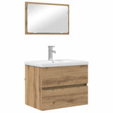 Set di mobili per il bagno 3 pz Rovere artigianale