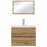 Set di mobili per il bagno 3 pz Rovere artigianale