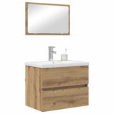 Set di mobili per il bagno 3 pz Rovere artigianale