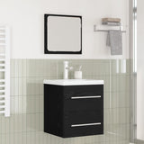 Set di mobili per il bagno 2 pcs Rovere Nero Legno truciolato