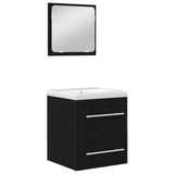 Set di mobili per il bagno 2 pcs Rovere Nero Legno truciolato