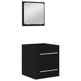 Set di mobili per il bagno 2 pcs Rovere Nero Legno truciolato