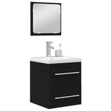 Set di mobili per il bagno 2 pcs Rovere Nero Legno truciolato