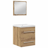 Set di mobili per il bagno 2 pz Rovere artigianale