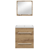 Set di mobili per il bagno 2 pz Rovere artigianale