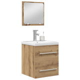 Set di mobili per il bagno 2 pz Rovere artigianale