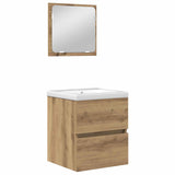 Set di mobili per il bagno 2 pcs Rovere Artigiano e Bianco
