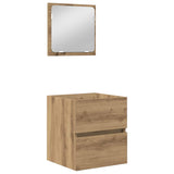 Set di mobili per il bagno 2 pcs Rovere Artigiano e Bianco