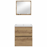 Set di mobili per il bagno 2 pcs Rovere Artigiano e Bianco