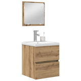 Set di mobili per il bagno 2 pcs Rovere Artigiano e Bianco