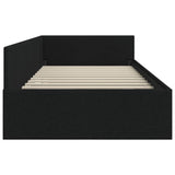 Cornice del letto ad angolo Nero 90 cm x 200 cm Tessuto