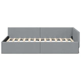 Cornice del letto ad angolo Grigio chiaro 100 cm x 200 cm
