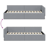 Cornice del letto ad angolo Grigio chiaro 100 cm x 200 cm