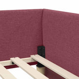 Cornice del letto ad angolo Rosso Vino 100 cm x 200 cm Tessuto