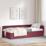 Cornice del letto ad angolo Rosso Vino 100 cm x 200 cm Tessuto