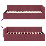 Cornice del letto ad angolo Rosso Vino 100 cm x 200 cm Tessuto