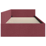 Cornice del letto ad angolo Rosso Vino 100 cm x 200 cm Tessuto