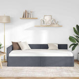 Cornice del letto ad angolo Grigio scuro 90 cm x 190 cm Velluto