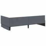 Cornice del letto ad angolo Grigio scuro 90 cm x 190 cm Velluto