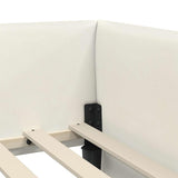 Cornice del letto ad angolo Crema 90 cm x 190 cm Velluto