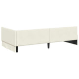 Cornice del letto ad angolo Crema 90 cm x 190 cm Velluto