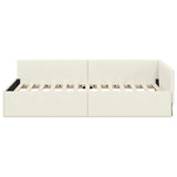 Cornice del letto ad angolo Crema 90 cm x 190 cm Velluto