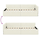 Cornice del letto ad angolo Crema 90 cm x 190 cm Velluto