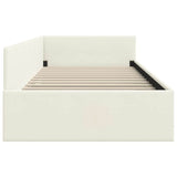 Cornice del letto ad angolo Crema 90 cm x 190 cm Velluto