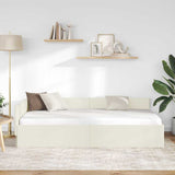 Cornice del letto ad angolo con testiera Crema 100 cm x 200 cm