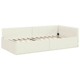 Cornice del letto ad angolo con testiera Crema 100 cm x 200 cm
