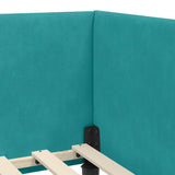 Cornice del letto ad angolo Turchese 90 cm x 200 cm Velluto