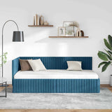 Cornice del letto ad angolo Blu 90 cm x 190 cm Velluto