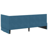 Cornice del letto ad angolo Blu 90 cm x 190 cm Velluto