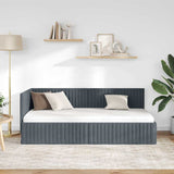 Cornice del letto ad angolo Grigio scuro 90 cm x 190 cm Velluto