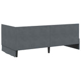 Cornice del letto ad angolo Grigio scuro 90 cm x 190 cm Velluto