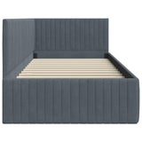 Cornice del letto ad angolo Grigio scuro 90 cm x 190 cm Velluto