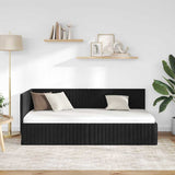 Cornice del letto ad angolo Nero 90 cm x 190 cm Velluto