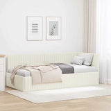 Cornice del letto ad angolo Crema 90 cm x 190 cm Velluto