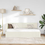 Cornice del letto ad angolo Crema 90 cm x 190 cm Velluto