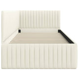 Cornice del letto ad angolo Crema 90 cm x 190 cm Velluto