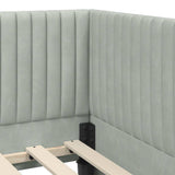 Cornice del letto ad angolo Grigio chiaro 100 cm x 200 cm