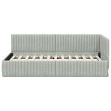Cornice del letto ad angolo Grigio chiaro 100 cm x 200 cm