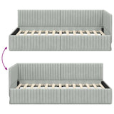 Cornice del letto ad angolo Grigio chiaro 100 cm x 200 cm