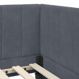 Cornice del letto ad angolo Grigio scuro 80 cm x 200 cm Velluto