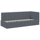 Cornice del letto ad angolo Grigio scuro 80 cm x 200 cm Velluto