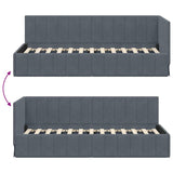 Cornice del letto ad angolo Grigio scuro 80 cm x 200 cm Velluto