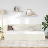 Cornice del letto ad angolo Crema 90 cm x 190 cm Velluto
