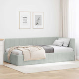 Cornice del letto ad angolo Grigio chiaro 90 cm x 200 cm