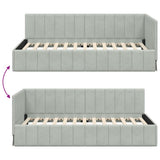 Cornice del letto ad angolo Grigio chiaro 90 cm x 200 cm