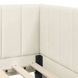 Cornice del letto ad angolo Crema 90 cm x 200 cm Velluto